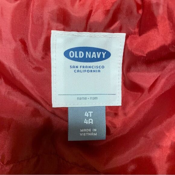 Red Pea Coat Girl’s 4T Preppy Classic Warm Winter Button Up Old Navy Holiday - Picture 4 of 7